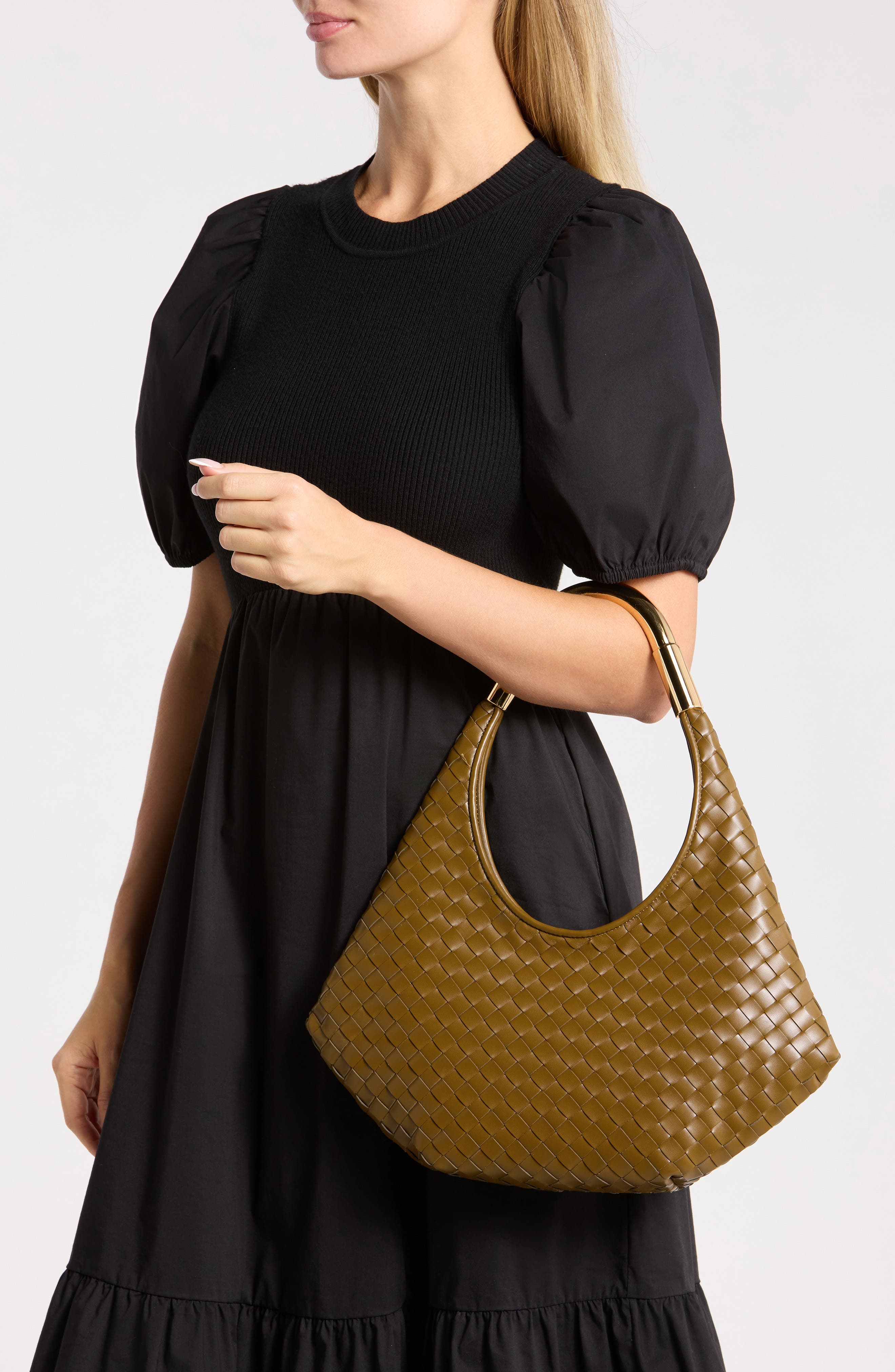 Olivia Woven Hobo Bag, Alternate, color, OLIVE GREEN