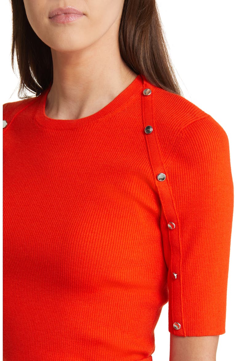 Famistosa Rib Button Accent Sweater, Alternate, color, ORANGE