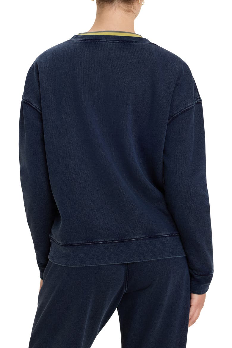 Cotton Terry Crewneck Sweatshirt, Alternate, color, DARK INDIGO