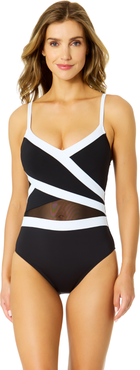 Anne Cole Women's Gabor Mesh Mesh Insert One Piece Swimsuit