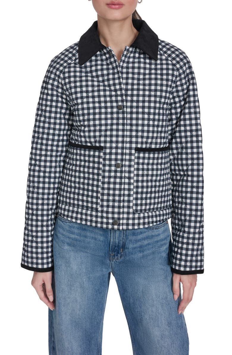 Levi's Quilted Barn Jacket, Main, color, Black/ White Gingham