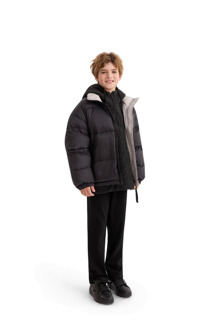 Quilted Puffer Jacket, Alternate, color, Black