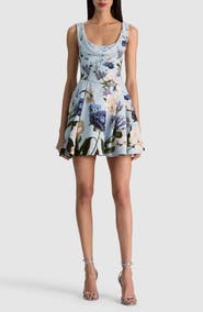 Alice + Olivia Estrella Draped Flare Dress