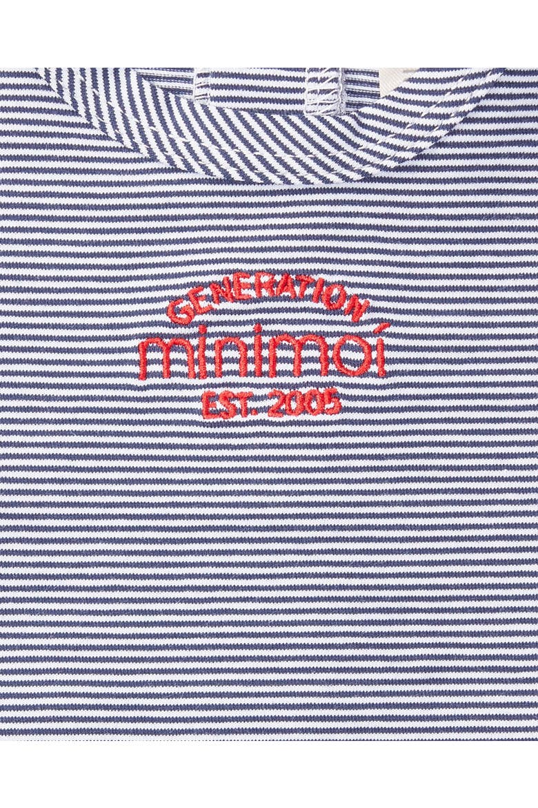 Baby and Toddler Stretchy Mini-Striped Cotton-Rich Footie, Alternate, color, Navy