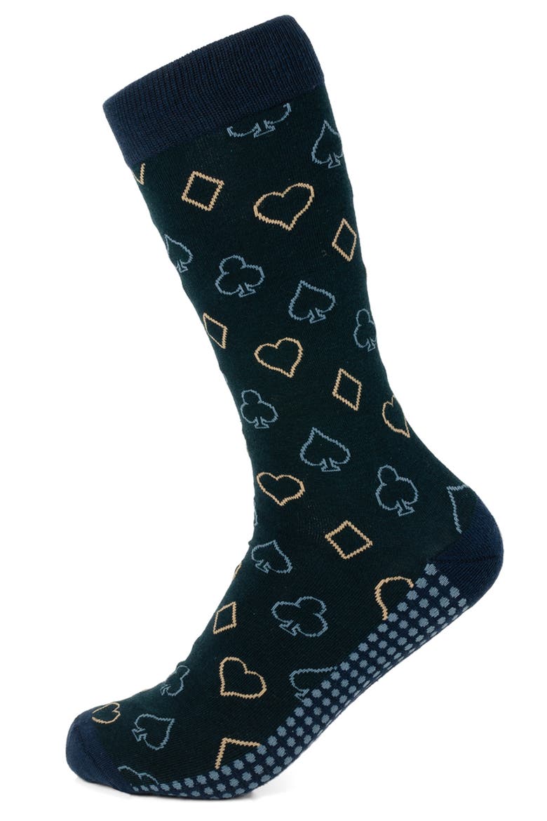 Card Suits Casino Crew Socks, Main, color, BLUE