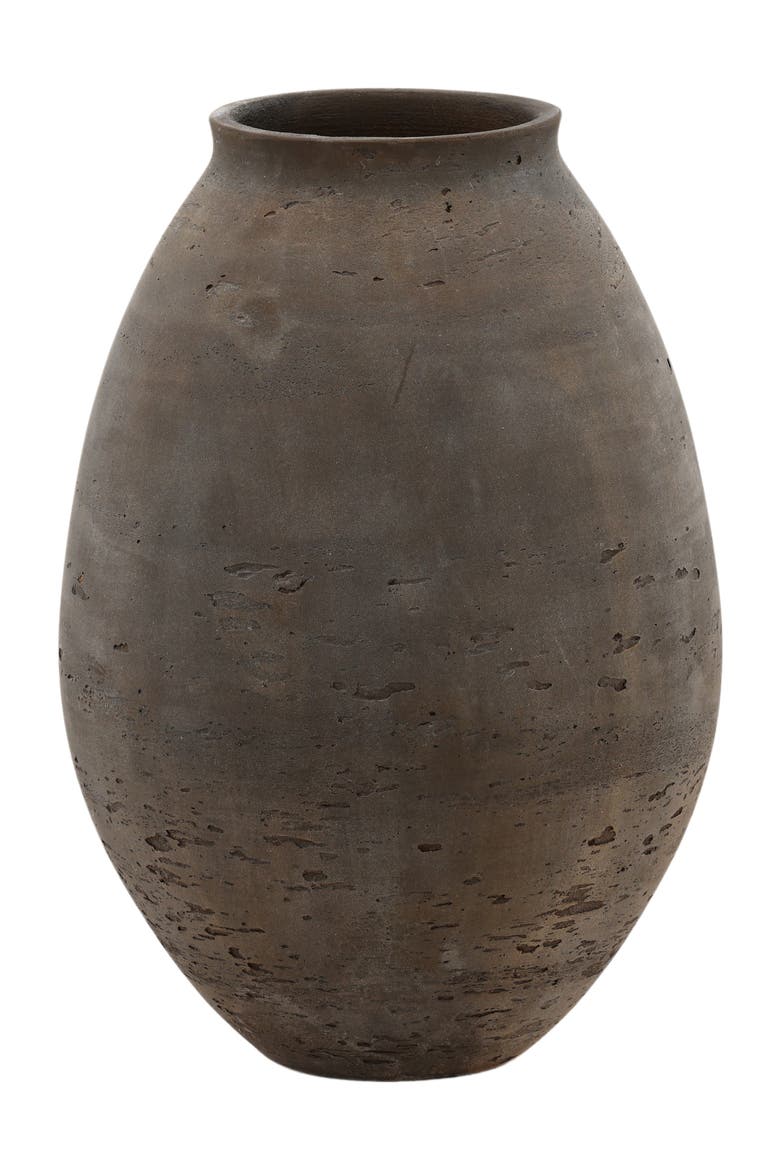 Althea Cement Outdoor Vase, Main, color, Brown