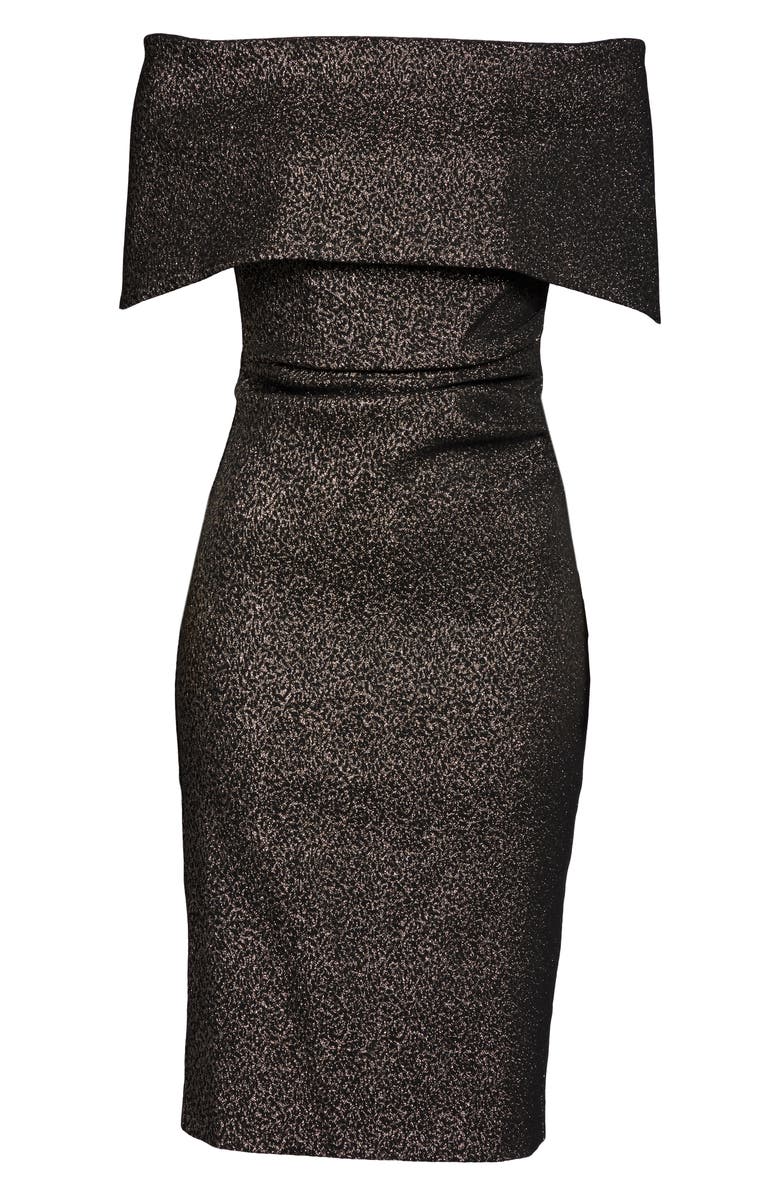 Vince Camuto Off the Shoulder Jacquard Cocktail Dress, Alternate, color,