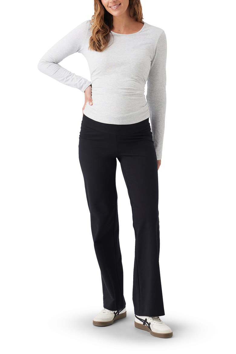 Organic Cotton Ruched Matenity Top, Alternate, color, Silver Marle