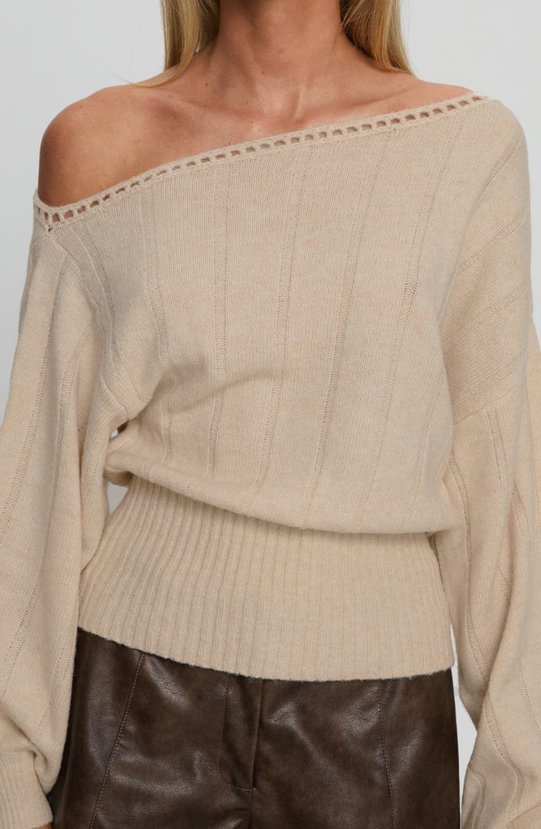 Princess Polly Jackeline Off the Shoulder Sweater, Alternate, color, Cream