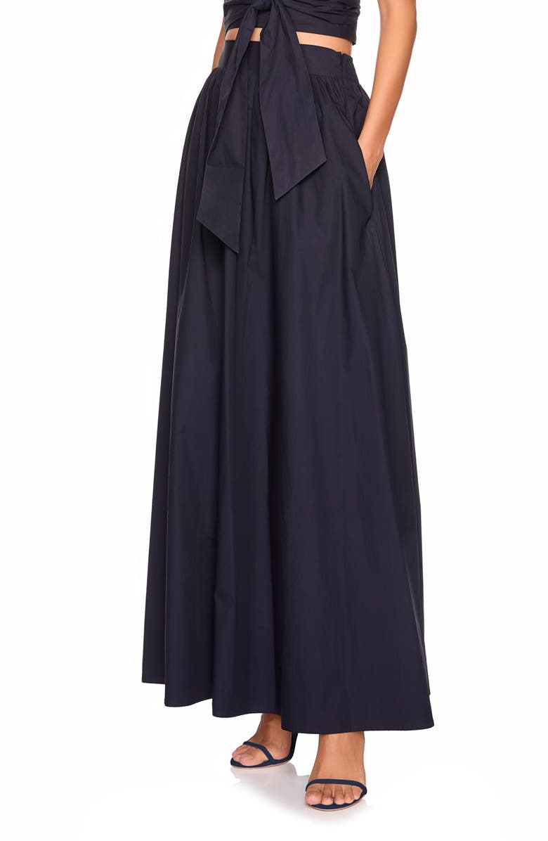 Susana Monaco Cotton Poplin Maxi Skirt, Alternate, color, Midnight