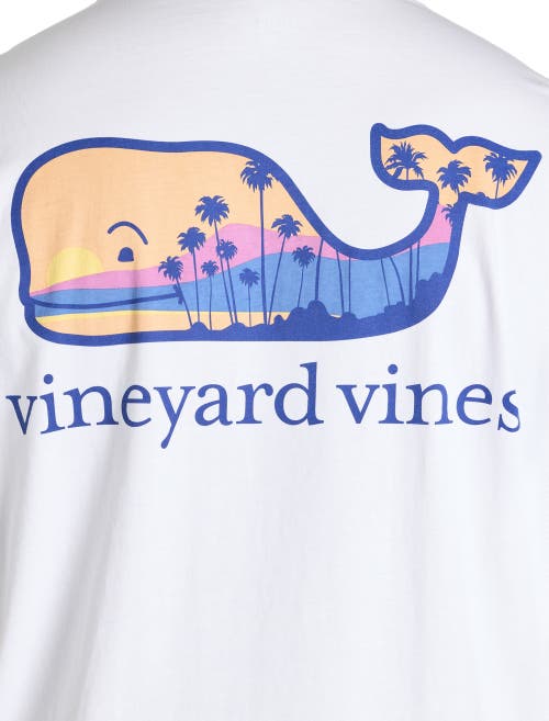 Vineyard Vines Big & Tall Palm Tree Whale Tee In White Cap