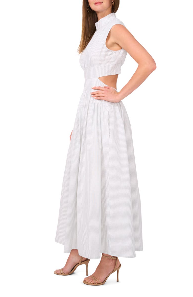 The Julianne Stripe Cutout Cotton & Linen Maxi Dress