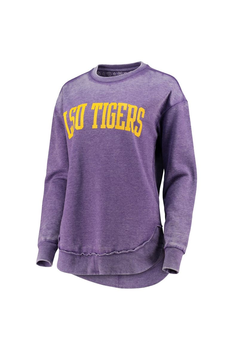 Women's Pressbox Purple LSU Tigers Vintage Wash Pullover Sweatshirt, Alternate, color, Purple