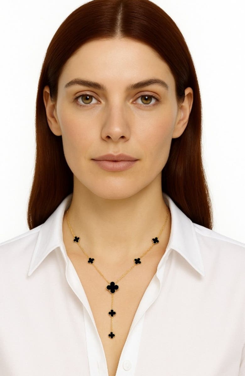 GABI RIELLE Agate Clover Station Y Necklace, Alternate, color,