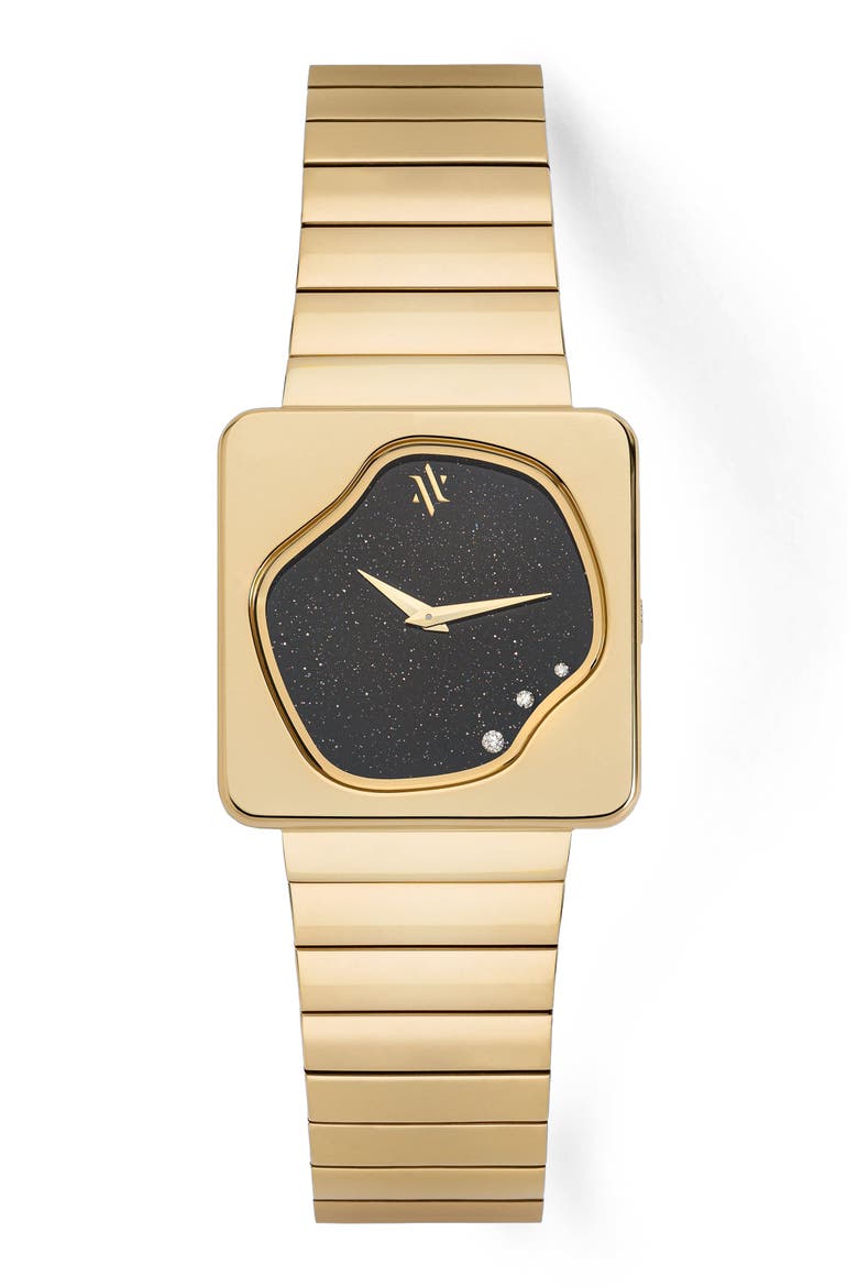 Astra Gemstone and Diamonds Watch, Main, color, Black Sandstone-Gold