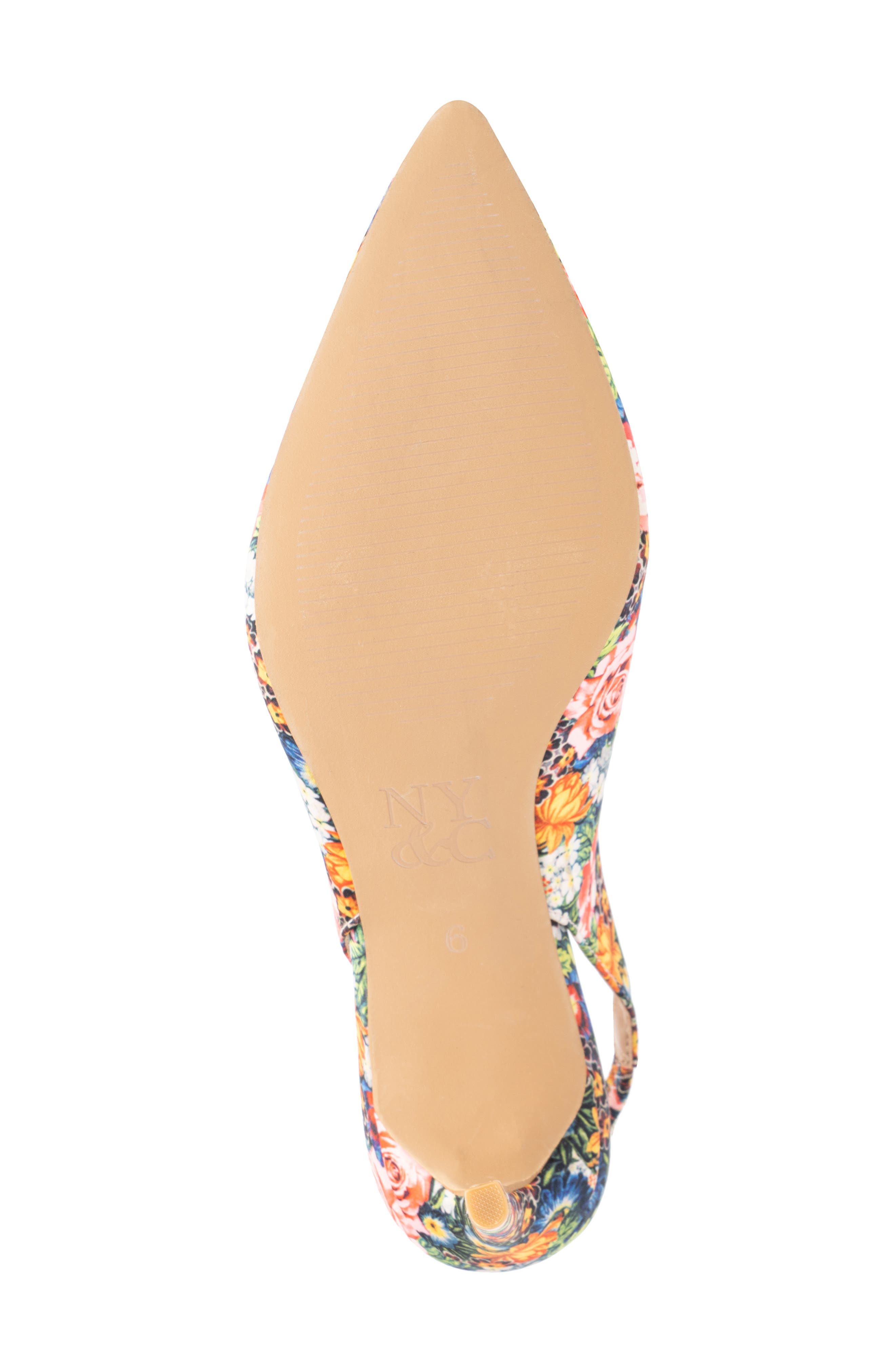 NEW YORK AND COMPANY Steph Snake Embossed Pointed Toe Slingback Pump, Alternate, color, Floral