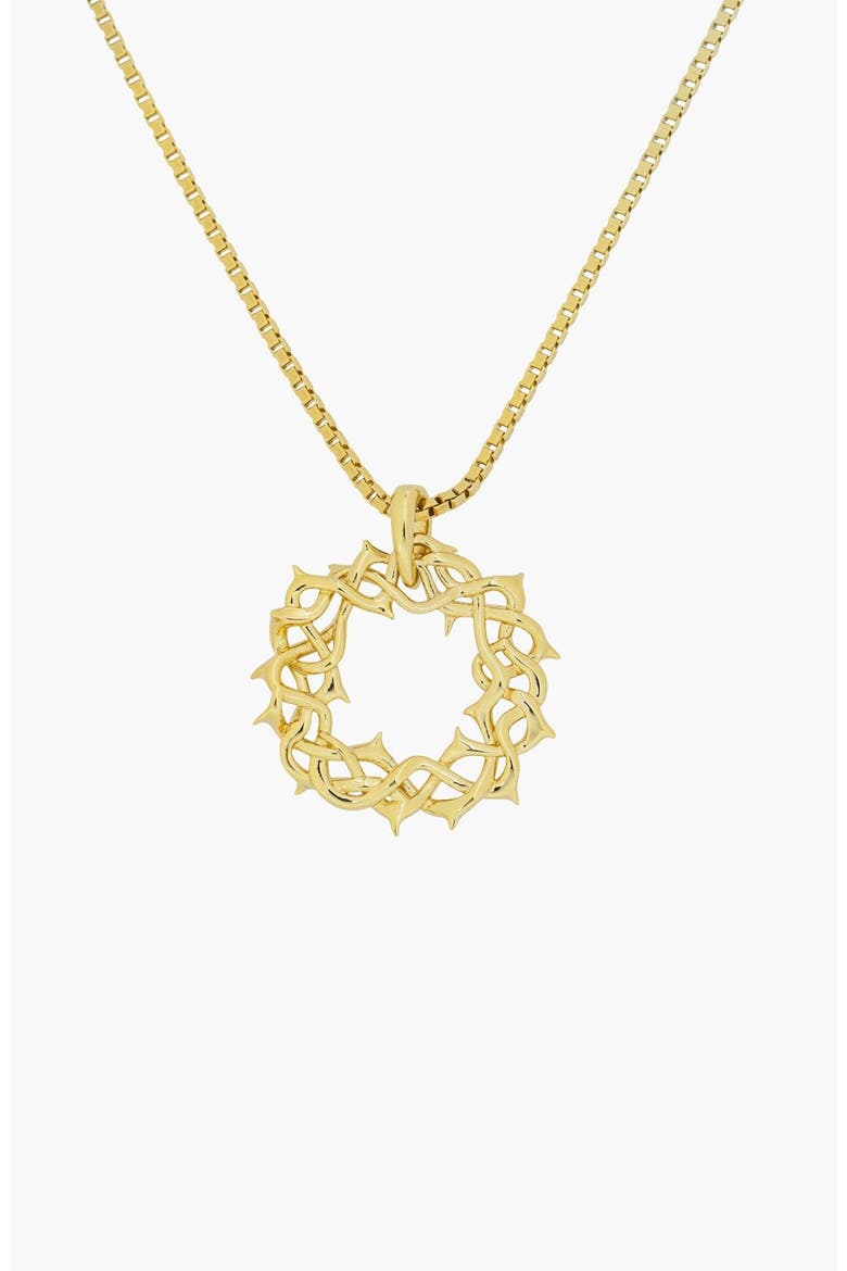 Crown Of Thorns Large Pendant Necklace, Main, color, 18k Gold Plated