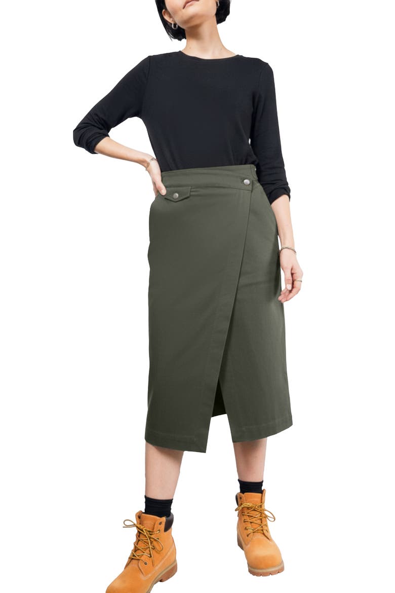 The Essential Utility Wrap Skirt, Main, color, SPRUCE