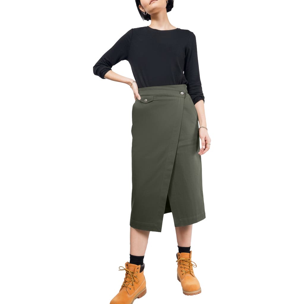 Wildfang Essential Utility Wrap Skirt In Green