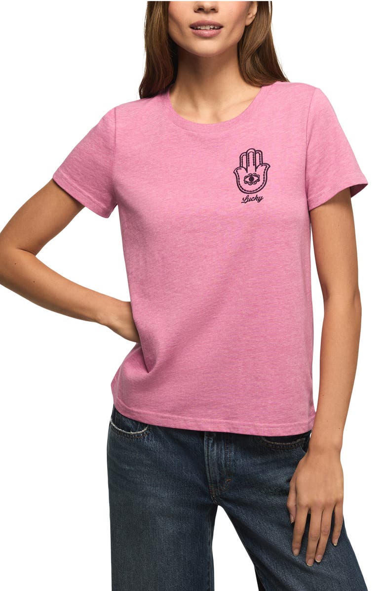 Lucky Brand Hamsa Graphic T-Shirt, Alternate, color, Navy Red Multi