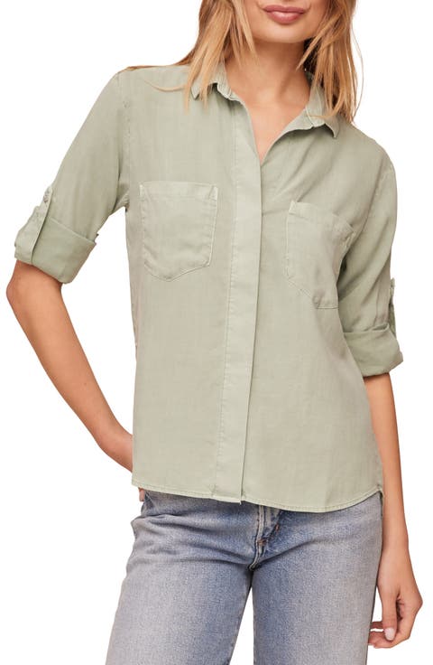 Split Back Button-Up Shirt