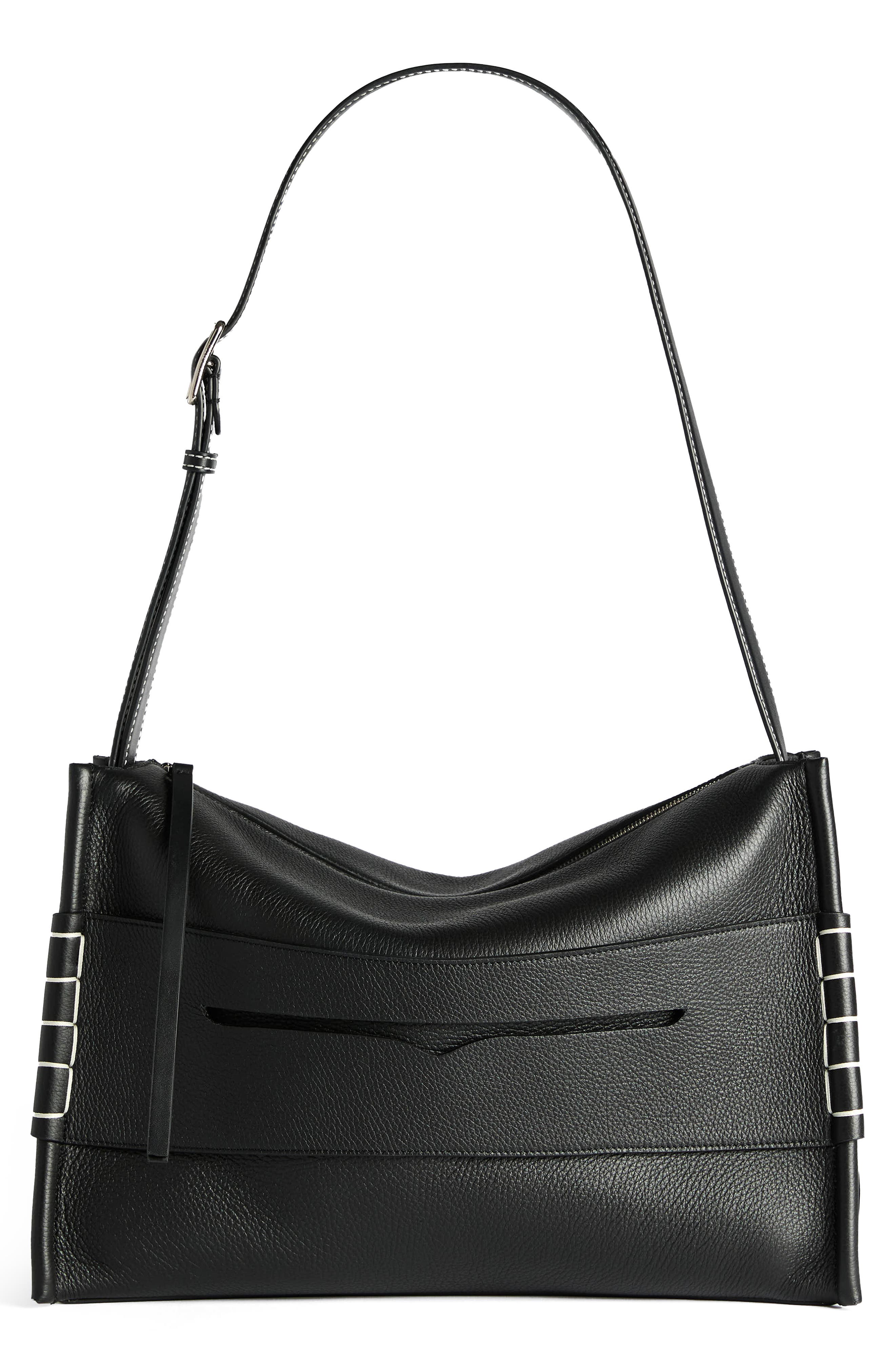 JW Anderson Loafer Suede Messenger Bag, Main, color, Black