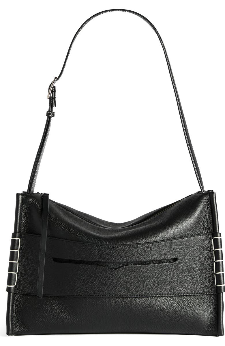 JW Anderson Loafer Suede Messenger Bag, Main, color, Black