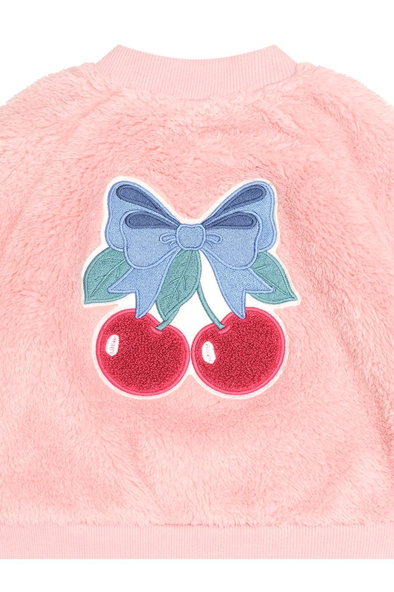 Cherry Bow Furry Jacket, Alternate, color, Vintage Pink