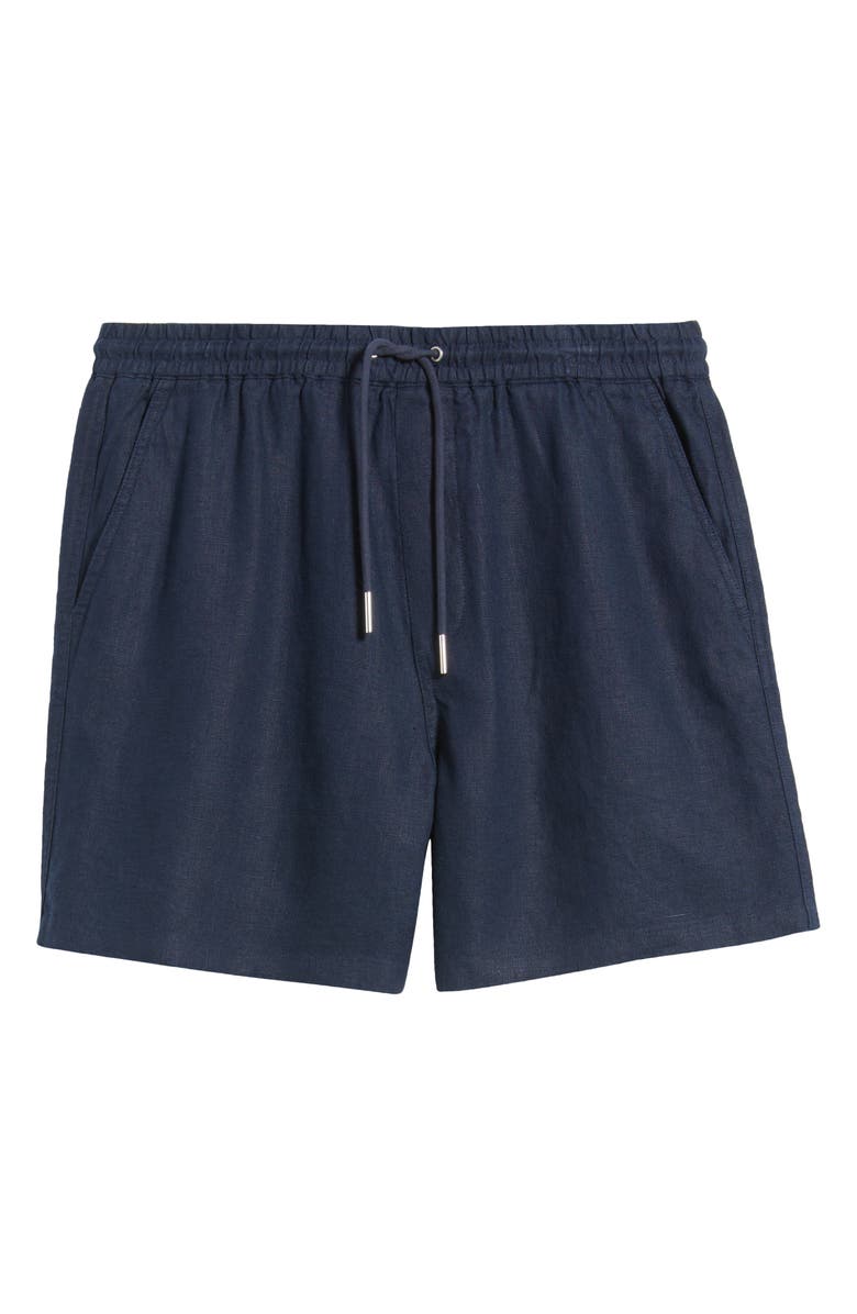 NN07 1454 Gregor Linen Drawstring Shorts, Alternate, color, Navy Blue