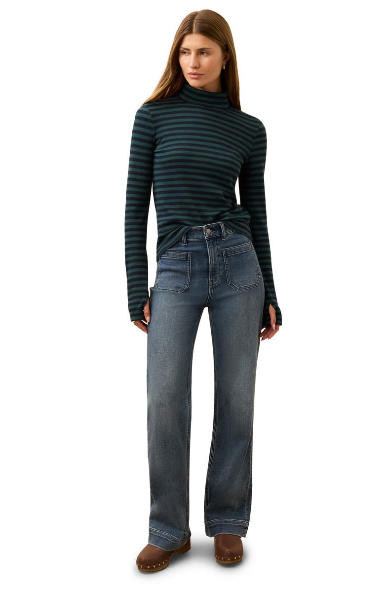 Faherty Feather Cloud Layering Turtleneck Top, Alternate, color, Alpine Navy