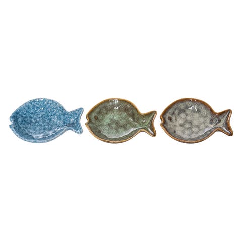 Fish Accent Dish Plates Set of 3