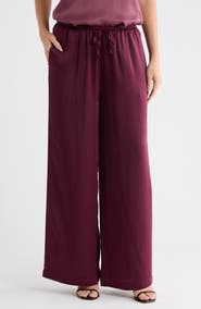 NORDSTROM RACK Textured Satin Drawstring Pants