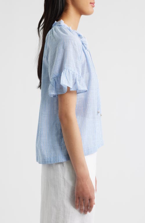 BEACHLUNCHLOUNGE BEACHLUNCHLOUNGE VERONIQUE RUFFLE TIE NECK TOP