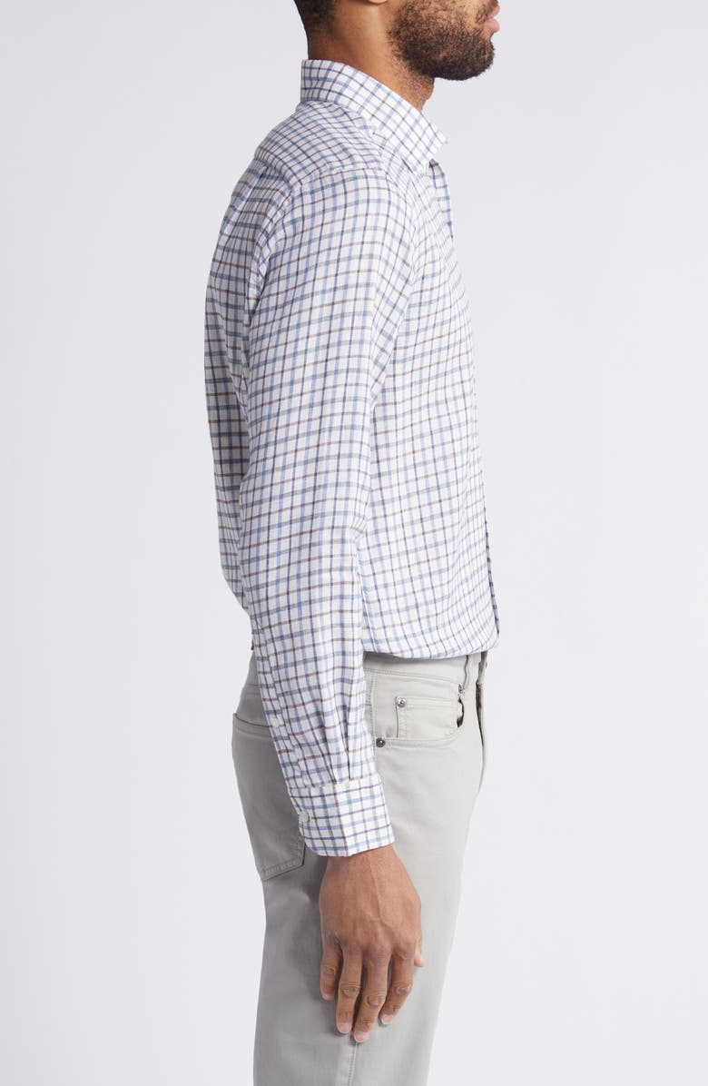 Scott Barber Tattersall Check Linen Twill Button-Up Shirt, Alternate, color,