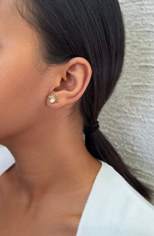 Adornia 14k Gold Plated Opal Sunrise Earrings In Gold