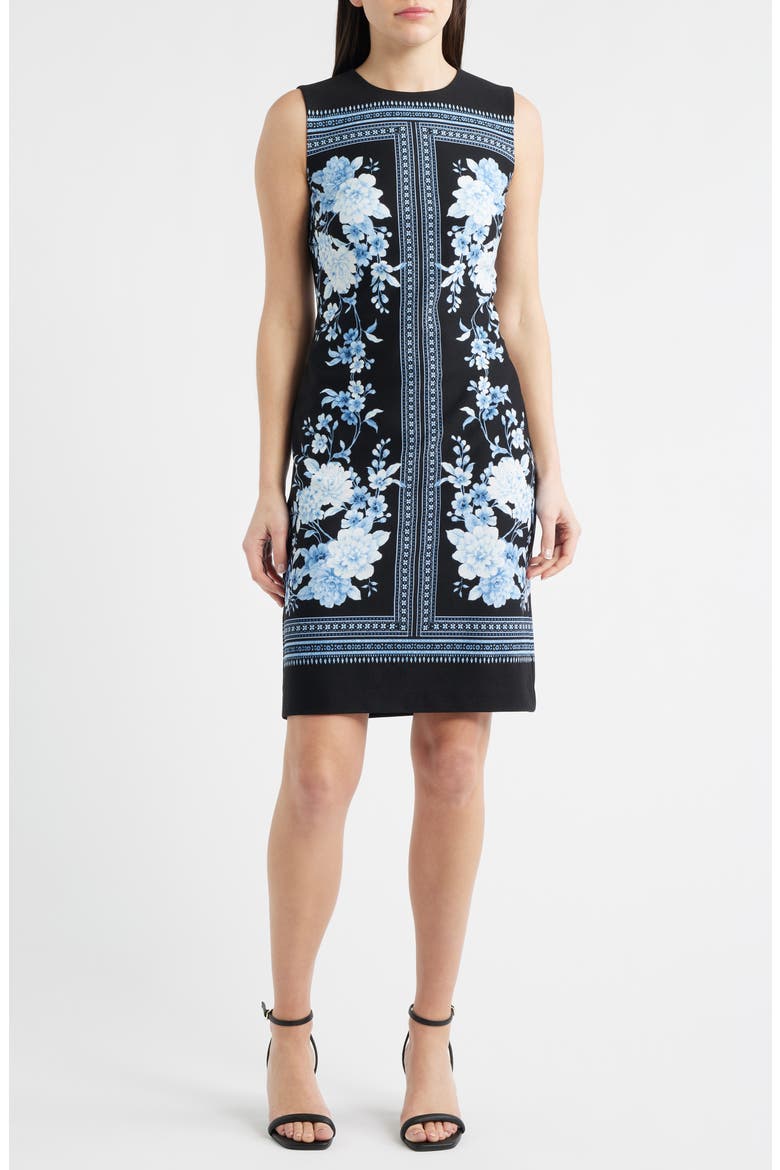 Print Sleeveless Sheath Dress, Main, color, ANNE BLACK MULTI