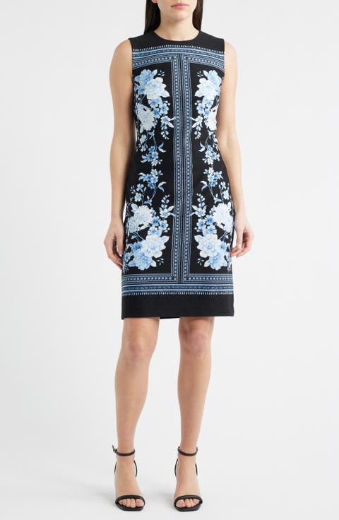 Print Sleeveless Sheath Dress