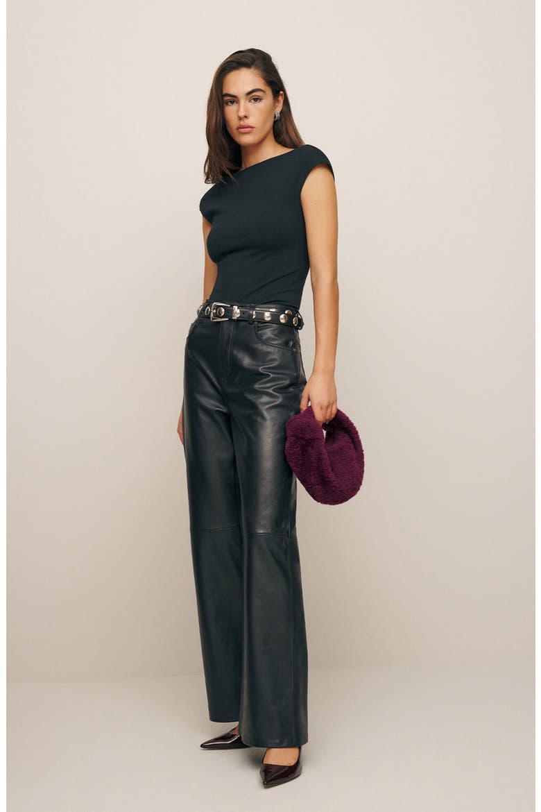 Darra Scoop Back Cap Sleeve Knit Top, Alternate, color, BLACK