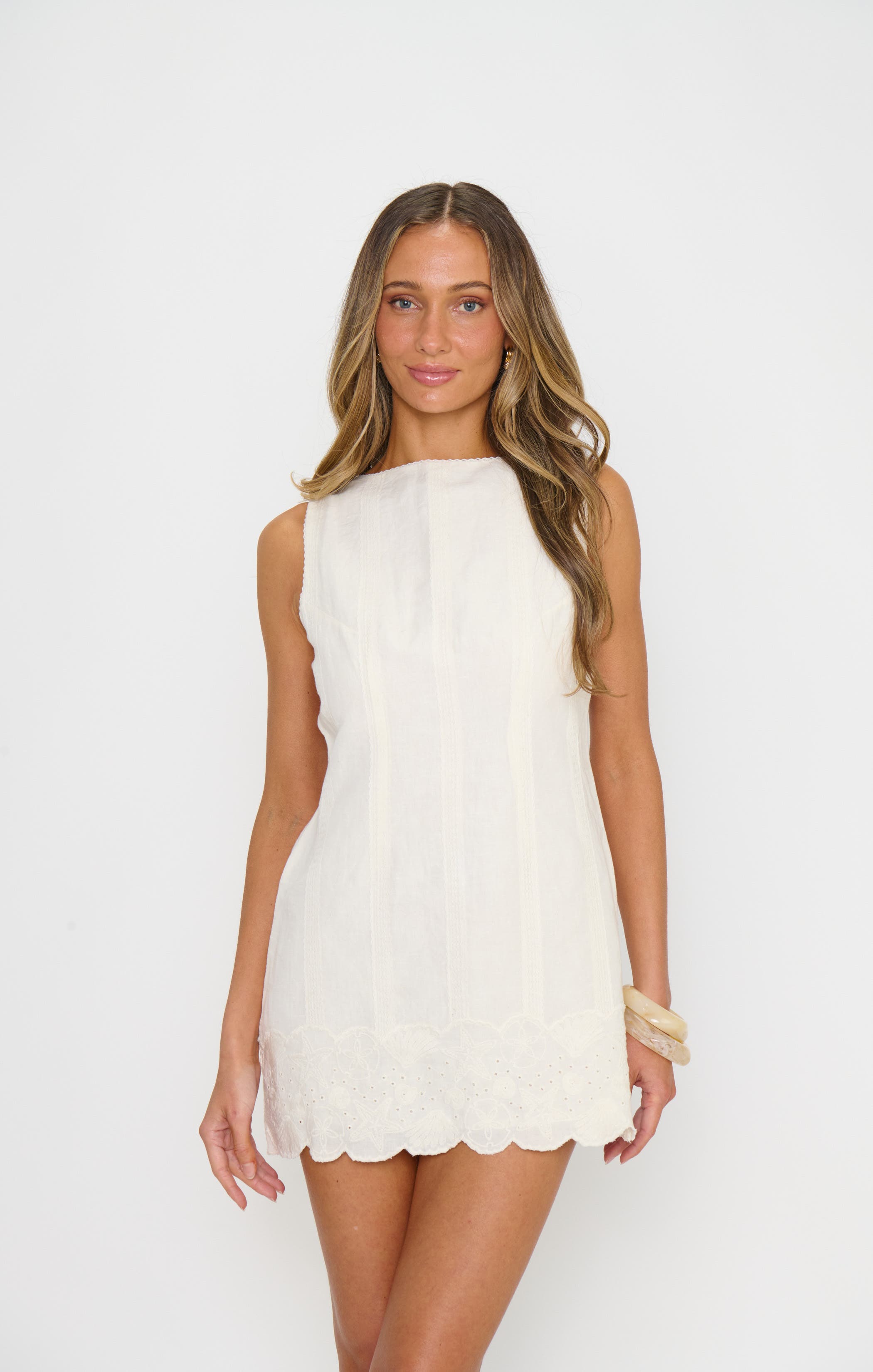 selected White Eyelet Embroidery