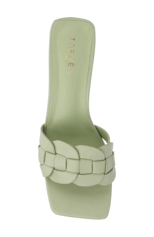 Torgeis Ela Woven Slide Sandal In Sage Green