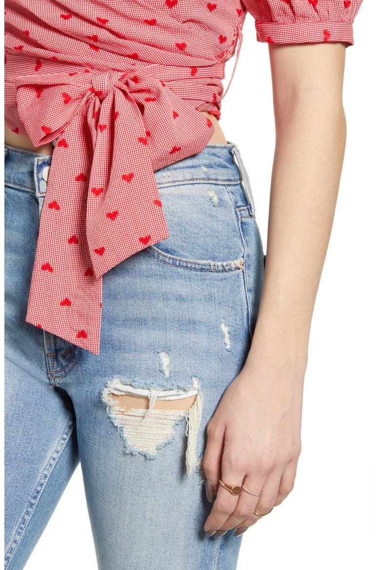 Allie Side Tie Crop Top, Alternate, color, DITSY HEART