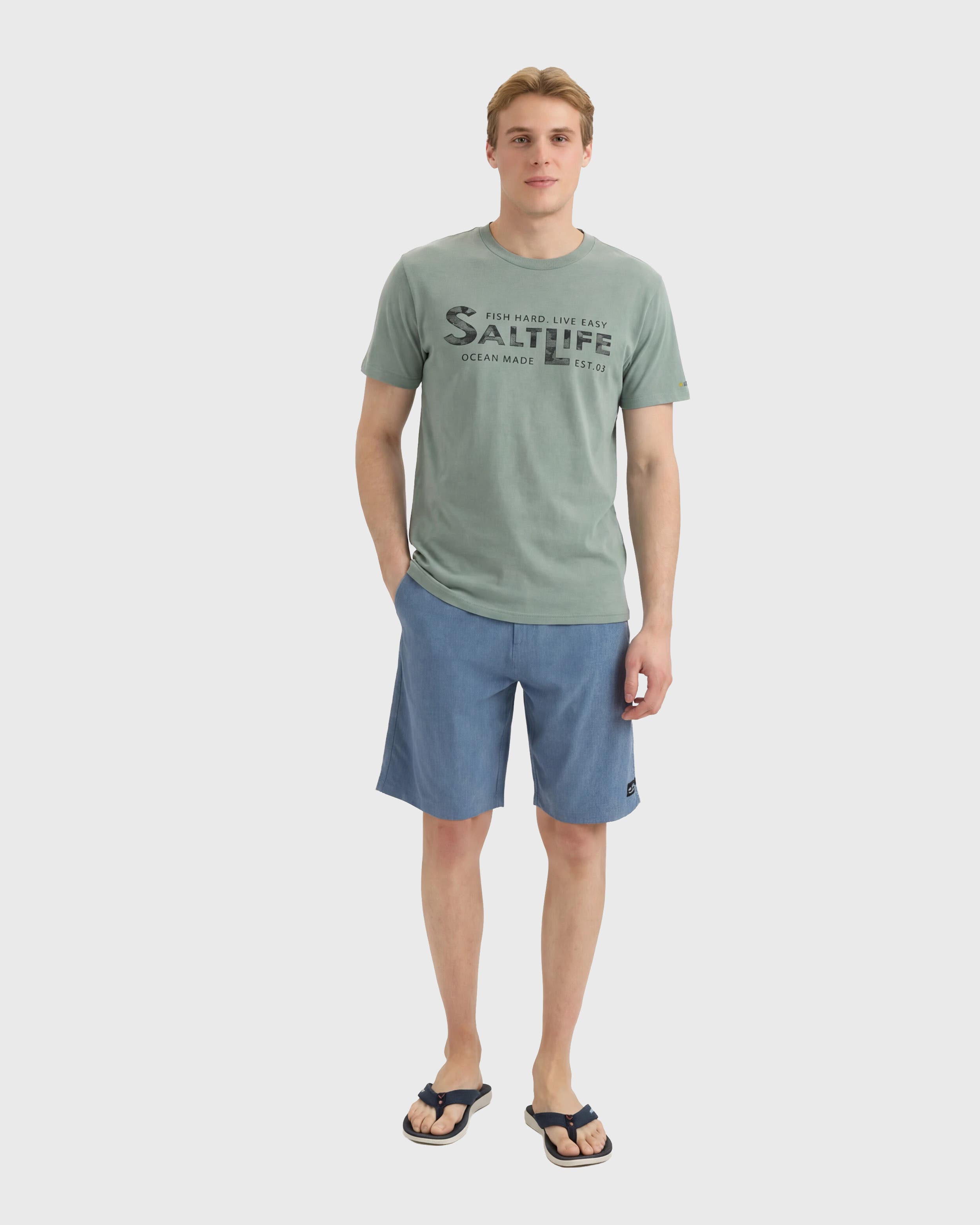 Salt Life Fish Hard Live Easy Performance Short Sleeve Tee (Men ...