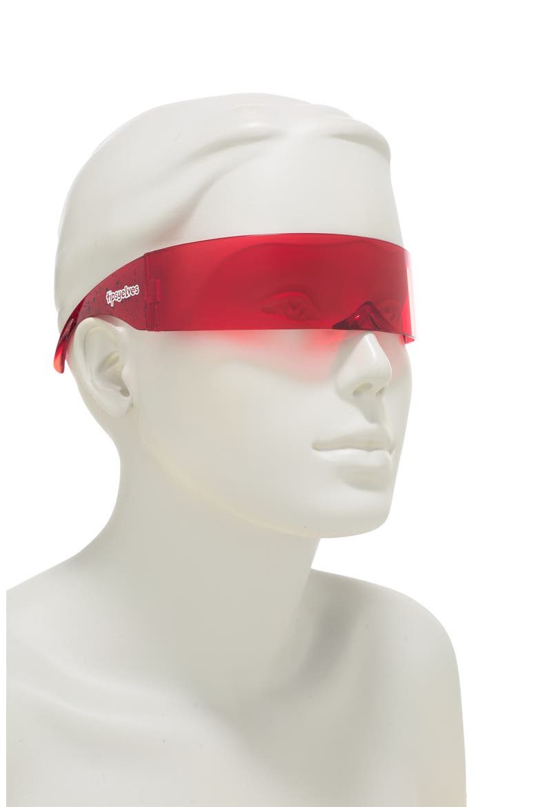 X-Ray Vision Red Cyclops Shield Sunglasses, Alternate, color, RED FRAME/ RED LENS