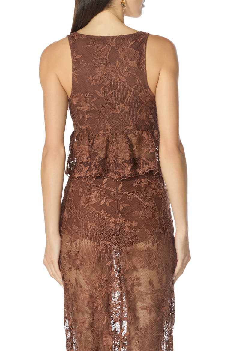 Letricia Lace Tie Neck Crop Top, Alternate, color, CAPPUCCINO