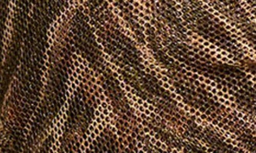 Ramy Brook Nilli Metallic Print Mesh One-piece Swimsuit In Brown