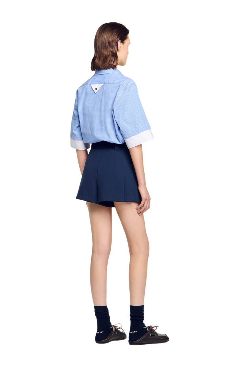 SANDRO Tailored pleated shorts, Alternate, color, Navy Blue