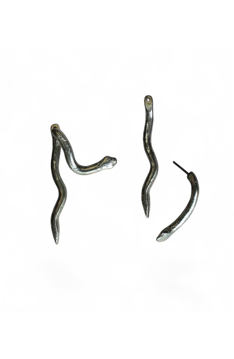 SAINT VAGABOND Silver Serpent Earrings, Main, color, Sterling Silver