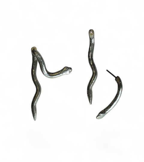 Silver Serpent Earrings