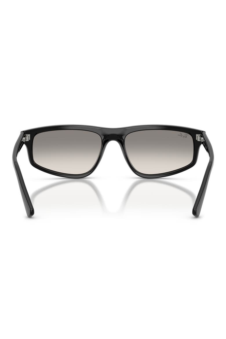 59mm Gradient Geometric Sunglasses, Alternate, color, BLACK / CLEAR GRADIENT GREY