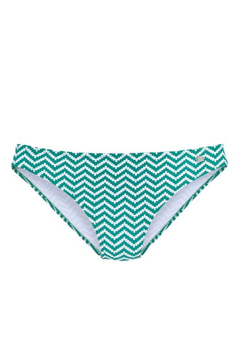 LASCANA Chevron Classic Bikini Bottom, Alternate, color, Green 
White